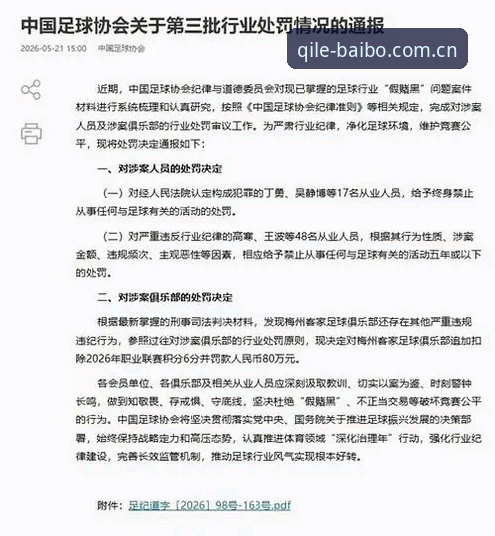 中国足协第三批禁足名单深度解析:如何在百博体育平台掌握最新动态